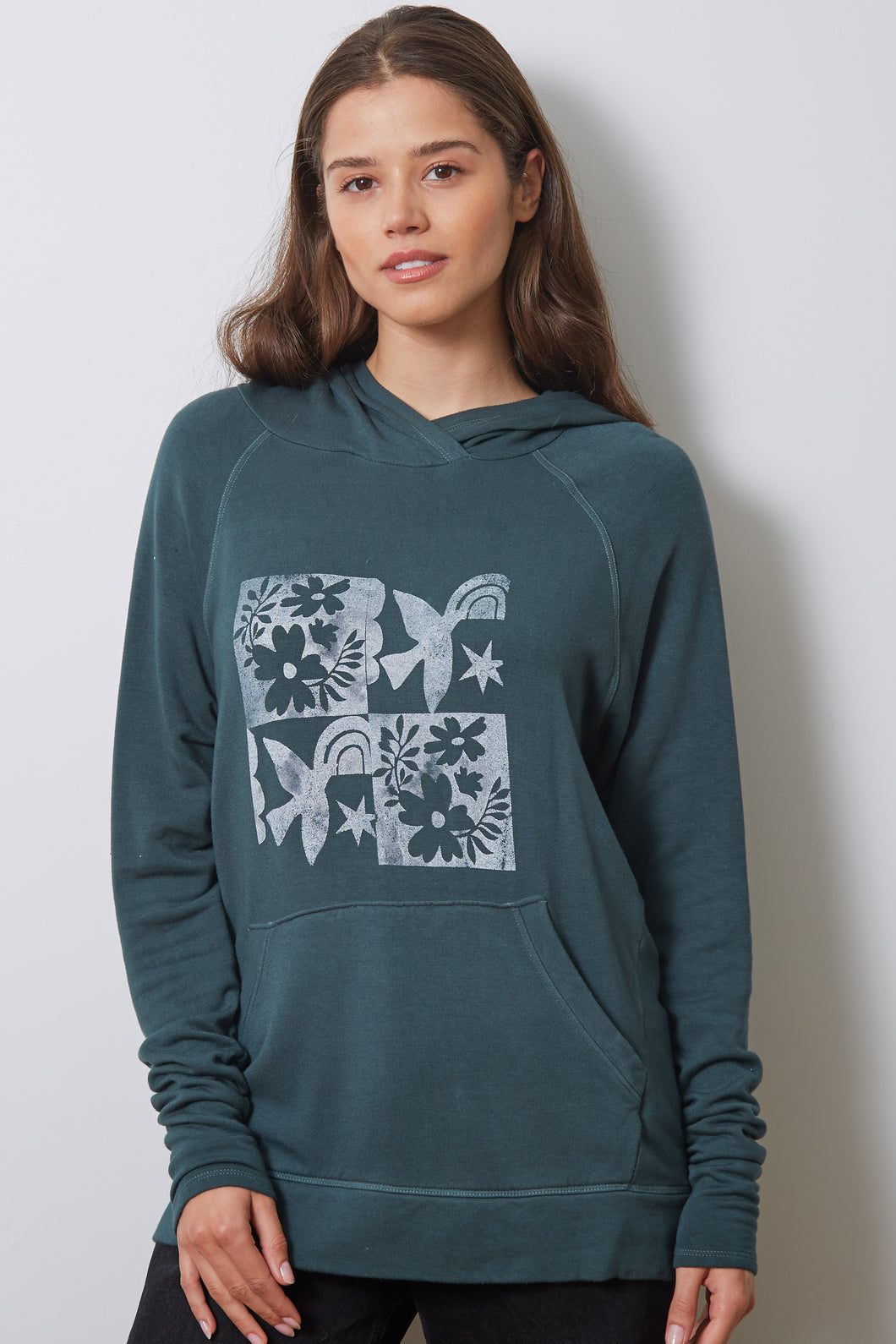 ELVY HOODIE - PEACE MOSAIC - RAINFOREST - HOL23