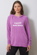 Load image into Gallery viewer, ELVY HOODIE - COFFEE AND DOGS - LAVENDER LOVE - HOL23
