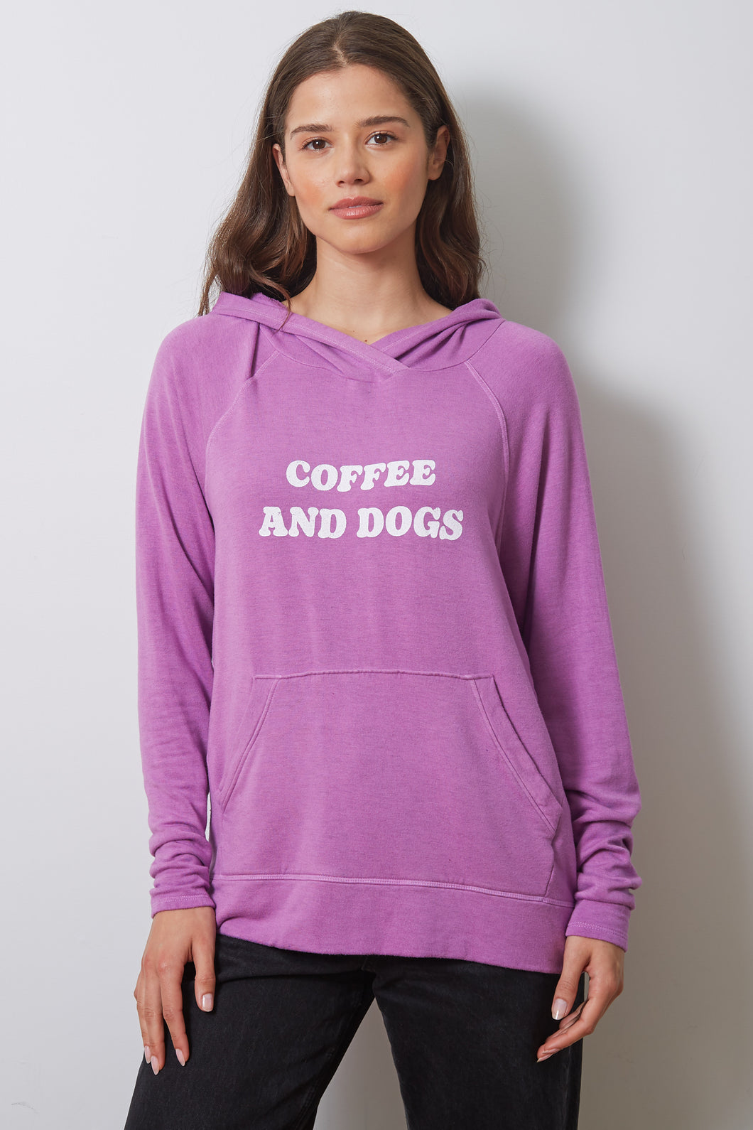 ELVY HOODIE - COFFEE AND DOGS - LAVENDER LOVE - HOL23