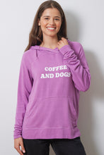 Load image into Gallery viewer, ELVY HOODIE - COFFEE AND DOGS - LAVENDER LOVE - HOL23
