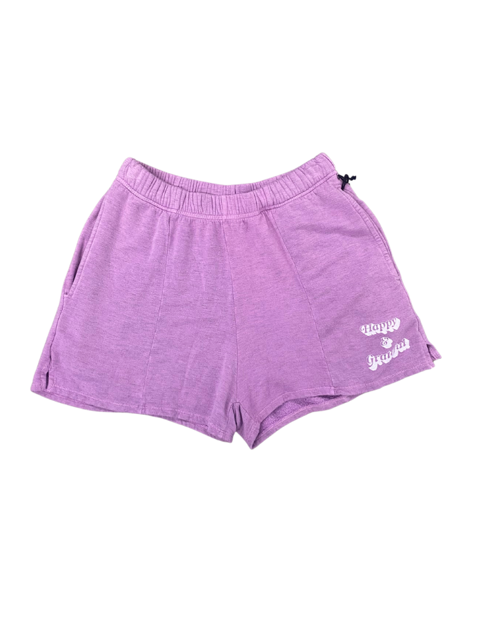 RAY SHORTS - LILAC FLOWER - HAPPY AND GRATEFUL